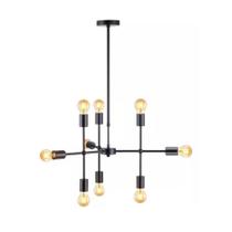 Lustre Pendente Avant Hash Aço 9xE27 Preto Fosco Lustre Pendente Avant Hash Aço 9xE27 Preto Fosco