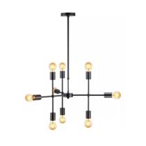 Lustre Pendente Avant Hash Aço 9xE27 Preto Fosco Lustre Pendente Avant Hash Aço 9xE27 Preto Fosco