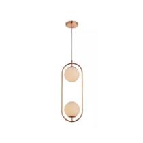Lustre Pendente Avant Perola Arco Duo 2xG45 Cobre Brilho Lustre Pendente Avant Perola Arco Duo 2xG45 Cobre Brilho