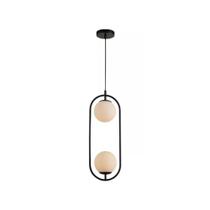 Lustre Pendente Avant Perola Arco Duo 2xG45 Preto Fosco Lustre Pendente Avant Perola Arco Duo 2xG45 Preto Fosco