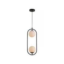 Lustre Pendente Avant Perola Arco Duo 2xG45 Preto Fosco Lustre Pendente Avant Perola Arco Duo 2xG45 Preto Fosco