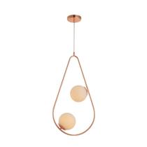 Lustre Pendente Avant Perola Gota Duo 2xG45 Cobre Brilho Lustre Pendente Avant Perola Gota Duo 2xG45 Cobre Brilho