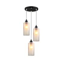 Lustre Pendente Avant Primus Smooth Vidro Fosco 3xE27 Preto