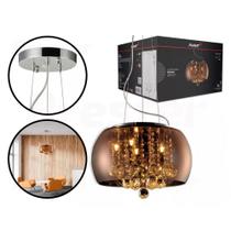 Lustre Pendente Avant Wessex 50cm 5xG9 Cobre Rose Espelhado Lustre Pendente Avant Wessex 50cm 5xG9 Cobre Rose Espelhado