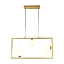Lustre Pendente Balanço de Metal e Vidro Bella Iluminação