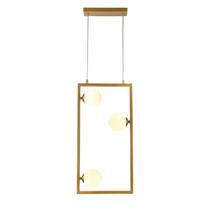 Lustre Pendente Balanço de Metal e Vidro Bella Iluminação