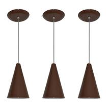 Lustre pendente Balcão cozinha Marrom 03 un