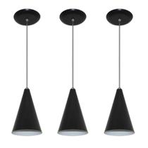 Lustre pendente Balcão cozinha Preto 03 un