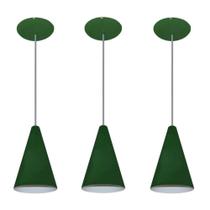 Lustre pendente Balcão cozinha Verde 03 un