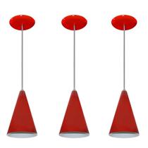 Lustre pendente Balcão cozinha Vermelho 03 un