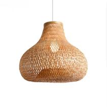 Lustre Pendente Bali White Arrow em Bambu Natural 38x50 cm
