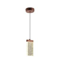 Lustre Pendente Barra Cristal Rose LED 7W 3 Cores Bivolt