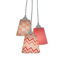 Lustre Pendente Bebê Cacho Chevron Coral