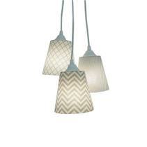 Lustre Pendente Bebê Geométrico Cinza e Branco