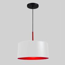 Lustre pendente bilboque Branco C/ Vermelho