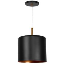 Lustre Pendente Bilboquê Grande Preto com Cobre
