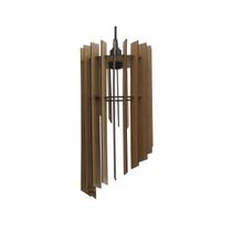 Lustre Pendente Bivolt Escadinha Orbit Design Moderno 3d 40x19 Mdf Madeira