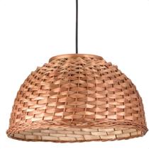 Lustre Pendente Blumenau Bali Cesto Vime E27 Bivolt