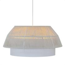 Lustre Pendente Blumenau Gaia Macramê 50cm E27 Bivolt Branco Com Bege Lustre Pendente Blumenau Gaia Macramê 50cm E27 Bivolt Branco Com Bege