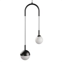Lustre Pendente Blumenau Macadâmia Duplo G9 Bivolt Preto Lustre Pendente Blumenau Macadâmia Duplo G9 Bivolt Preto