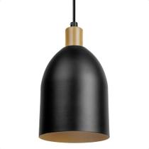 Lustre Pendente Blumenau Mila Minimalista E27 Bivolt Preto Com Dourado Lustre Pendente Blumenau Mila Minimalista E27 Bivolt Preto Com Dourado