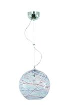 Lustre Pendente Bola Craquelet Em Vidro Incolor Grafia