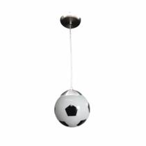 Lustre Pendente Bola De Futebol 20x20 Preto
