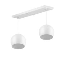 Lustre Pendente Bola Duplo Base Retangular Branco Lustre Pendente Bola Duplo Base Retangular Branco