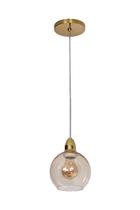 Lustre Pendente Bola Globo 15cm Vidro Ambar Dourado 242/1
