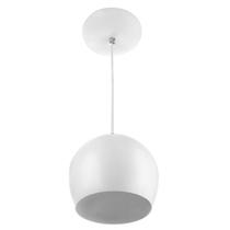Lustre Pendente Bola Media De Alumínio 23cm Branco