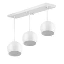 Lustre Pendente Bola Triplo Base Retangular Branco