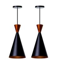 Lustre Pendente Canadá Preto E Cobre - Kit 2 Unidades