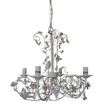 Lustre Pendente Candelabro de Ferro com Gotas de Cristais 4 Braços.
