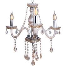 Lustre Pendente Candelabro Para Sala France Nice 3 Lâmpadas E14 Bivolt Lustre Pendente Candelabro Para Sala France Nice 3 Lâmpadas E14 Bivolt