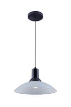 Lustre Pendente Chapéu em Vidro Ice Preto 30 cm Design Moderno Bivolt