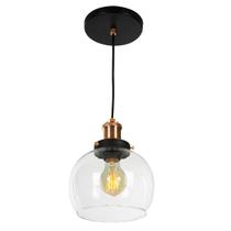 Lustre Pendente Château Bola Media Vidro Preto c/ Cobre 20cm Lustre Pendente Château Bola Media Vidro Preto c/ Cobre 20cm