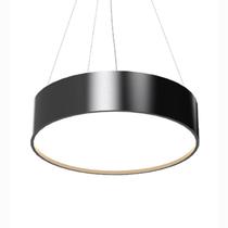 Lustre Pendente Cilíndrico 50cm em Madeira Preto ou Branco