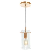 Lustre Pendente Cilindrico Clear Glass Cobre