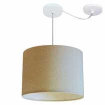 Lustre Pendente Cilíndrico Com Desvio Bege MJ-4227 Para Mesa de Jantar e Estar