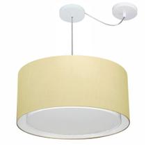 Lustre Pendente Cilíndrico Com Desvio Bege MJ-4309 Para Mesa de Jantar e Estar