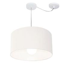 Lustre Pendente Cilíndrico Com Desvio Branco MJ-4229 Para Mesa de Jantar e Estar