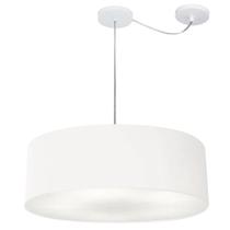 Lustre Pendente Cilíndrico Com Desvio Branco MJ-4259 Para Mesa de Jantar e Estar