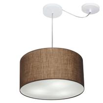 Lustre Pendente Cilíndrico Com Desvio Café MJ-4256 Para Mesa de Jantar e Estar