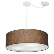 Lustre Pendente Cilíndrico Com Desvio Café MJ-4259 Para Mesa de Jantar e Estar