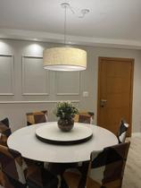 Lustre Pendente Cilíndrico Com Desvio De Centro Md-4151 Cúpula 50x25cm Rustico Bege - Bivolt Lustre Pendente Cilíndrico Com Desvio De Centro Md-4151 Cúpula 50x25cm Rustico Bege - Bivolt