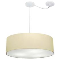 Lustre Pendente Cilíndrico Com Desvio De Centro Md-4259 Cúpula em Tecido 50x15cm Algodão Crú - Bivolt Lustre Pendente Cilíndrico Com Desvio De Centro Md-4259 Cúpula em Tecido 50x15cm Algodão Crú - Bivolt