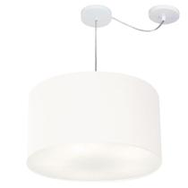 Lustre Pendente Cilíndrico Com Desvio de Centro Vivare Md-4167 Cúpula em Tecido 60x30cm - Bivolt