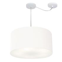 Lustre Pendente Cilíndrico Com Desvio de Centro Vivare Md-4236 Cúpula em Tecido 45x25cm - Bivolt