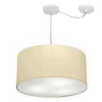 Lustre Pendente Cilíndrico Com Desvio de Centro Vivare Md-4238 Cúpula em Tecido 45x25cm - Bivolt