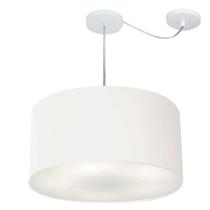 Lustre Pendente Cilíndrico Com Desvio de Centro Vivare Md-4261 Cúpula em Tecido 50x30cm - Bivolt